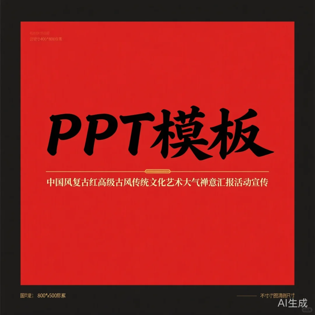 中国风PPT模板·复古红高级古风·汇报宣传