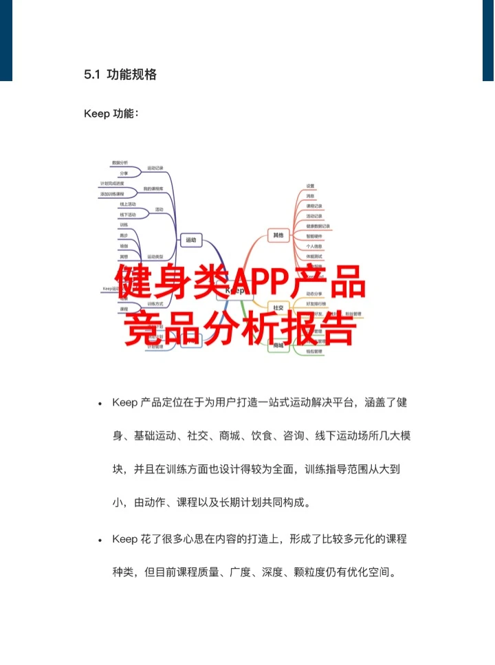 健身类APP产品竞品分析报告