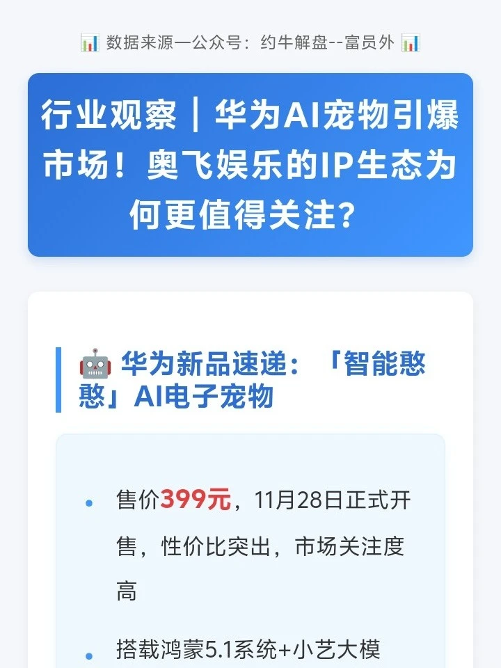 【行业观察】华为AI宠物引爆市场!