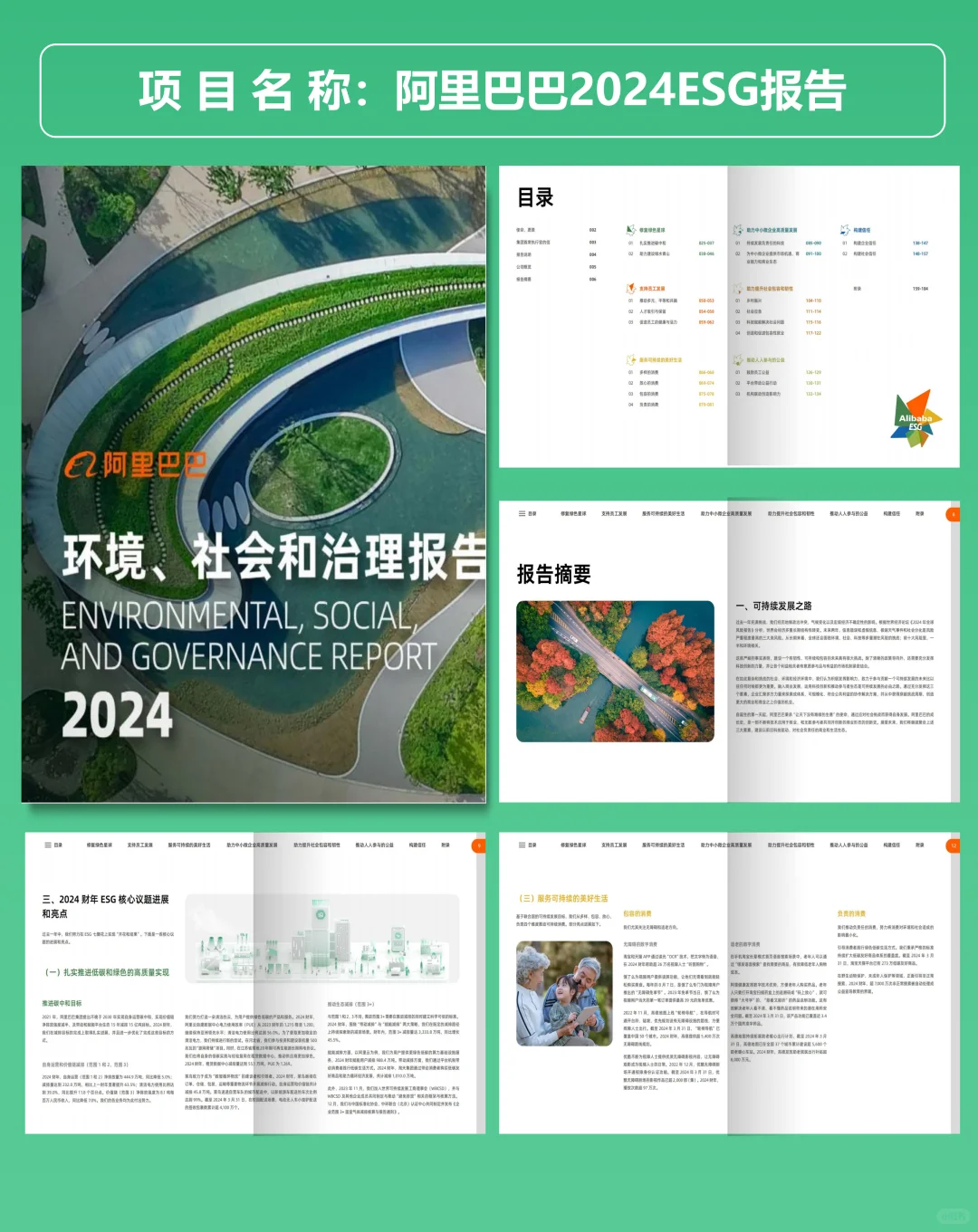 阿里巴巴2024年ESG可持续发展报告设计分享