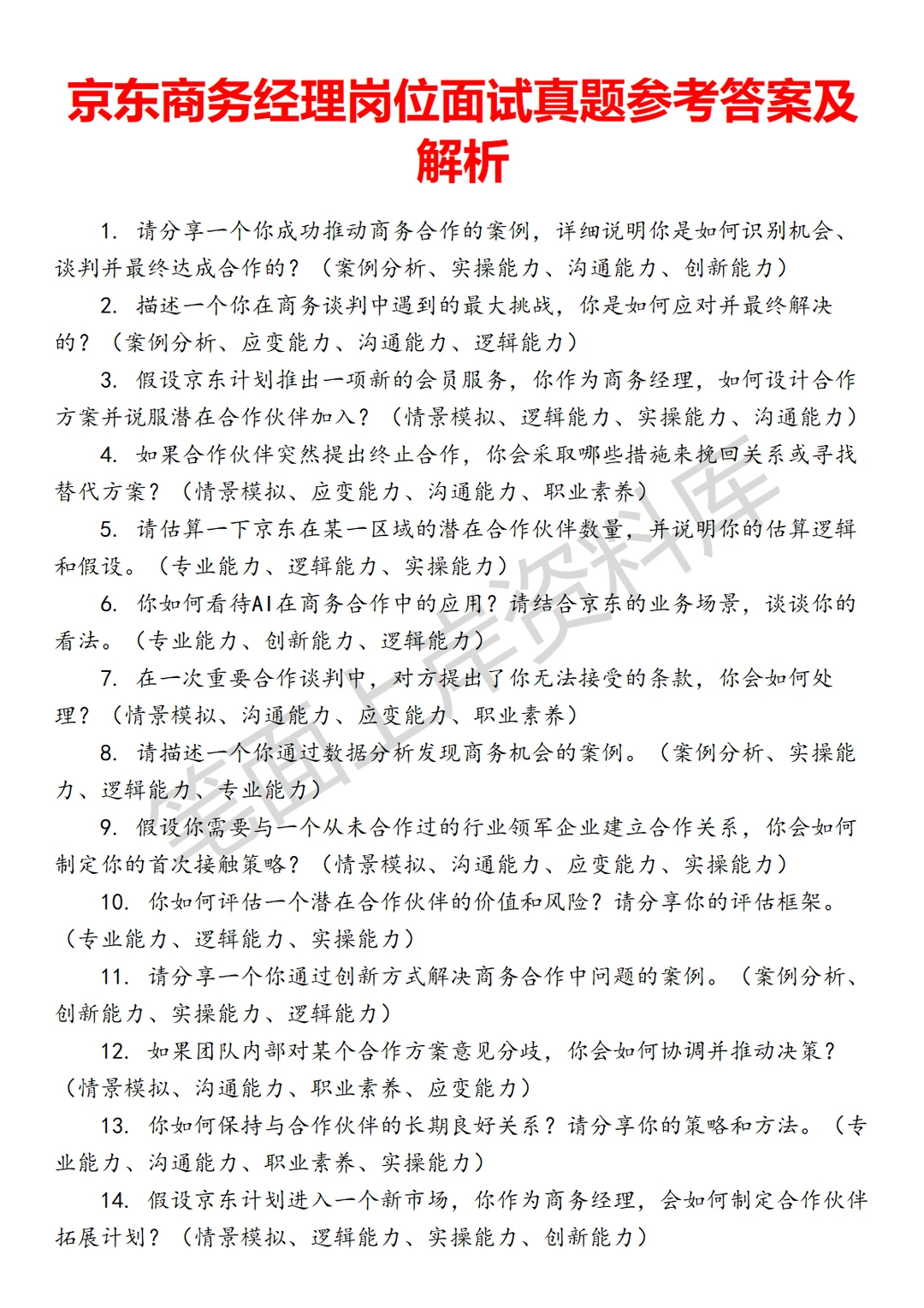 京东商务经理
