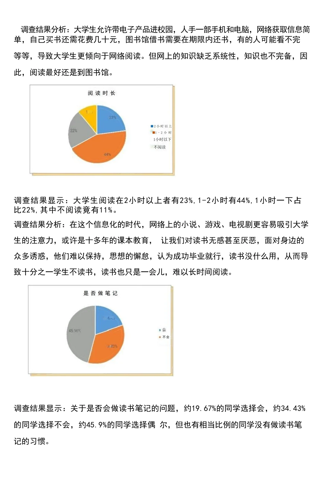 ?3000字大学生阅读情况调研报告