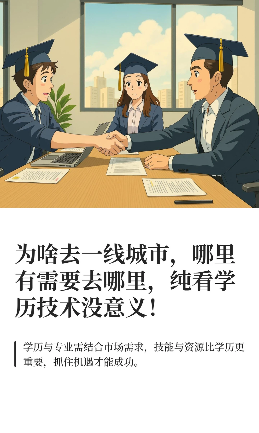 为啥去一线城市，哪里有需要去哪里，纯看学