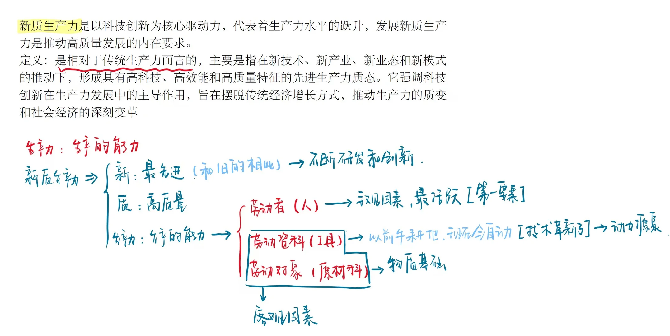 新质生产力的三个核心要素