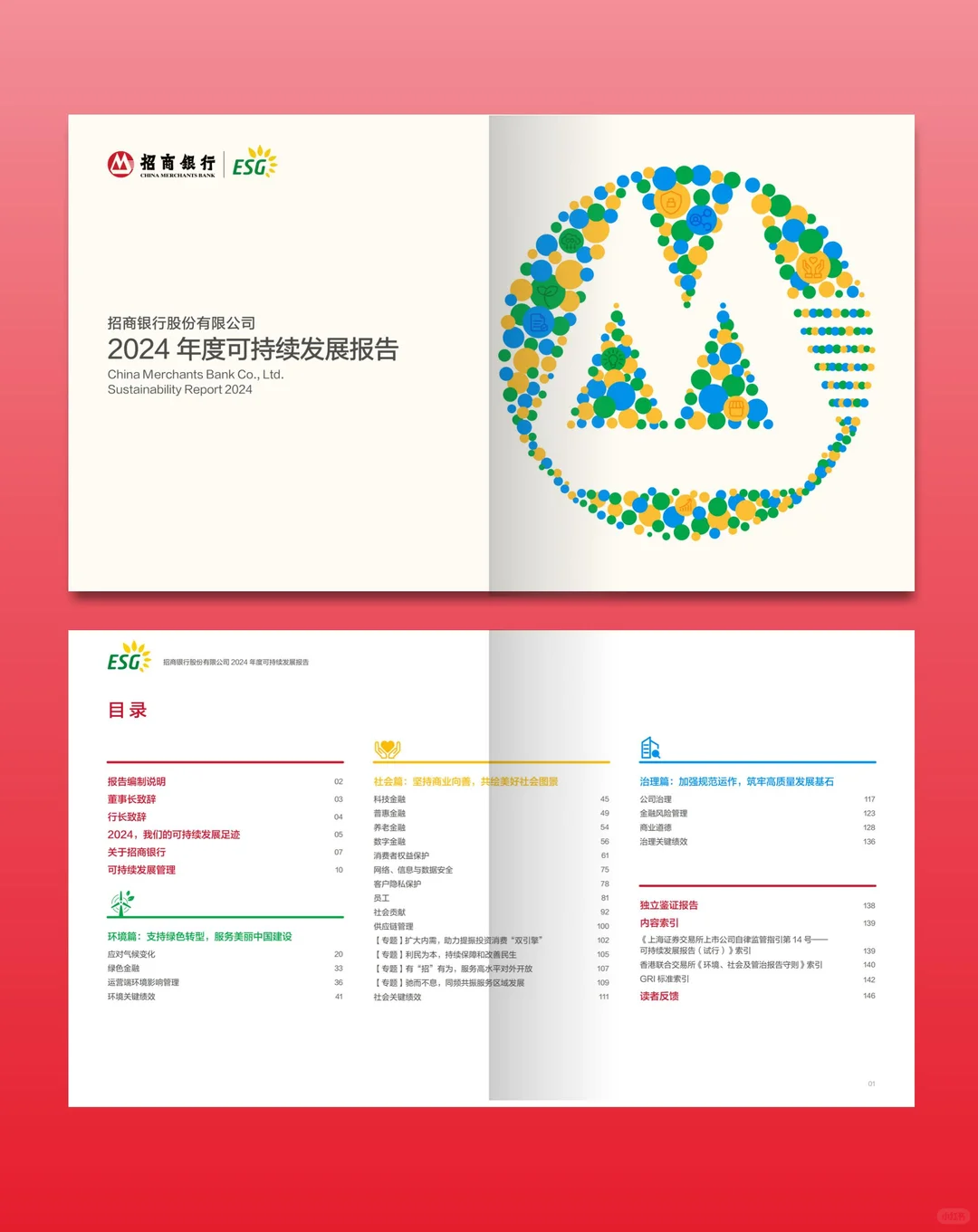 招商银行2024年ESG可持续发展报告设计分享