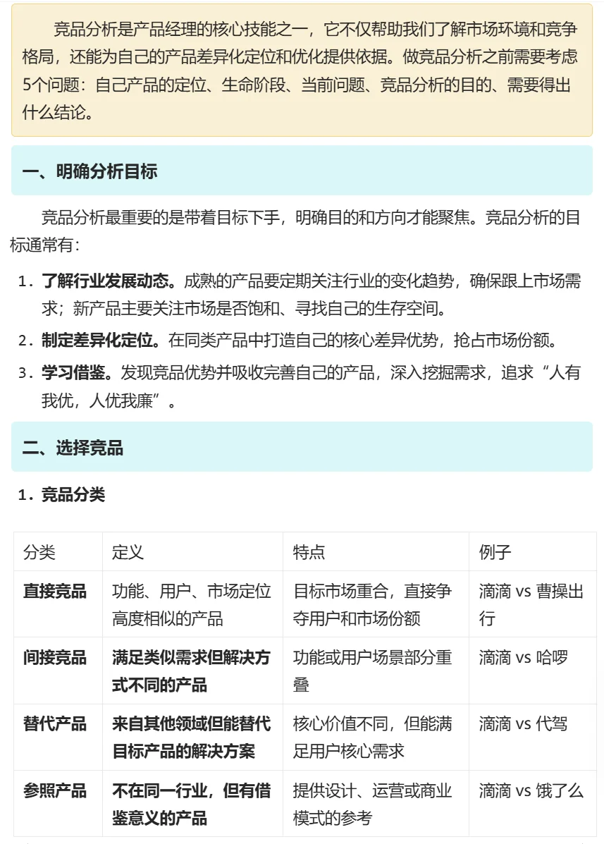 产品自学【13】六步搞定竞品分析报告