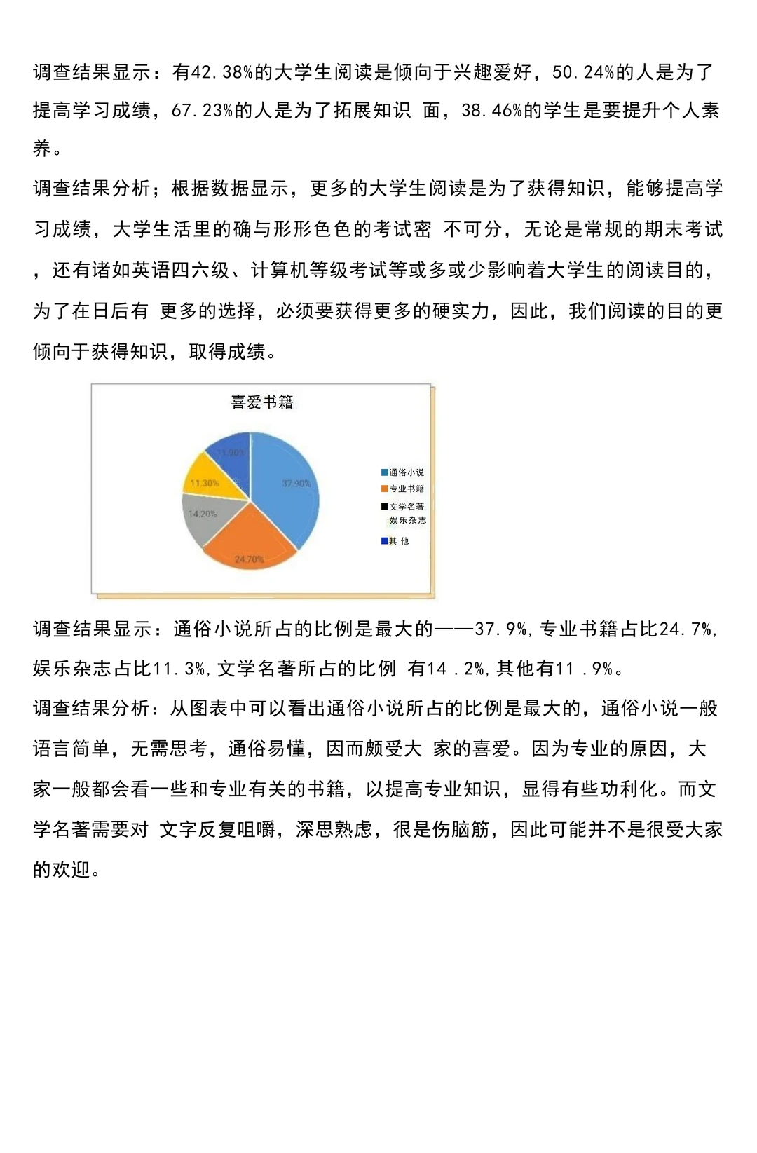 ?3000字大学生阅读情况调研报告