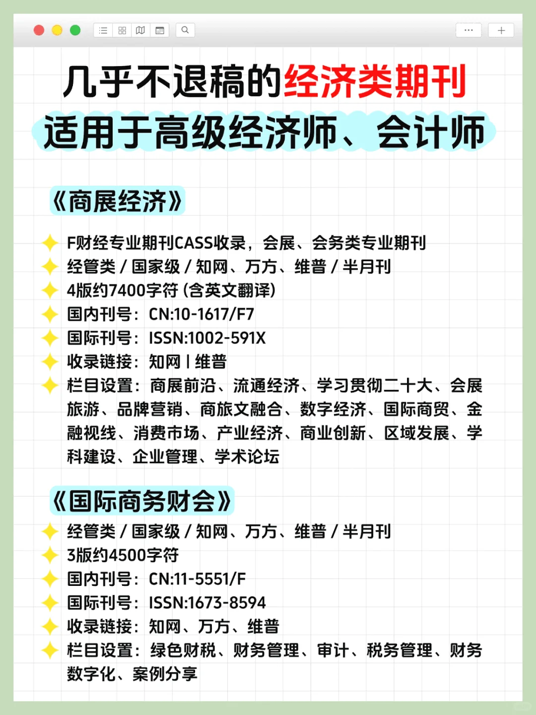 高级经济师千万不要不清楚流程就发论文