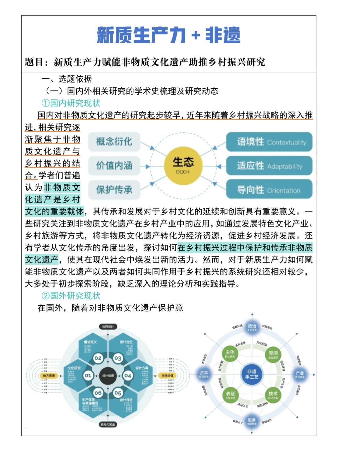 “新质生产力+非遗”课题这样写太好立项了