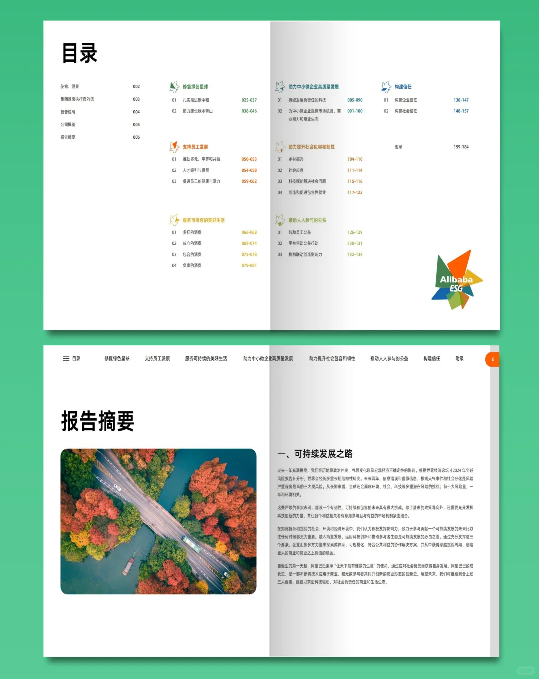 阿里巴巴2024年ESG可持续发展报告设计分享