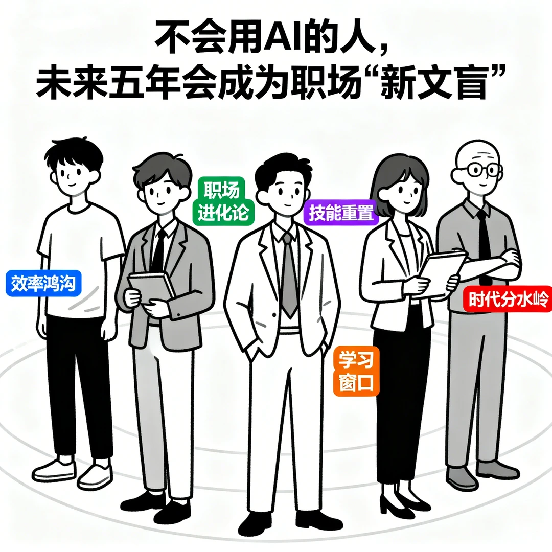 不会用AI的人，未来五年会成为职场新文盲