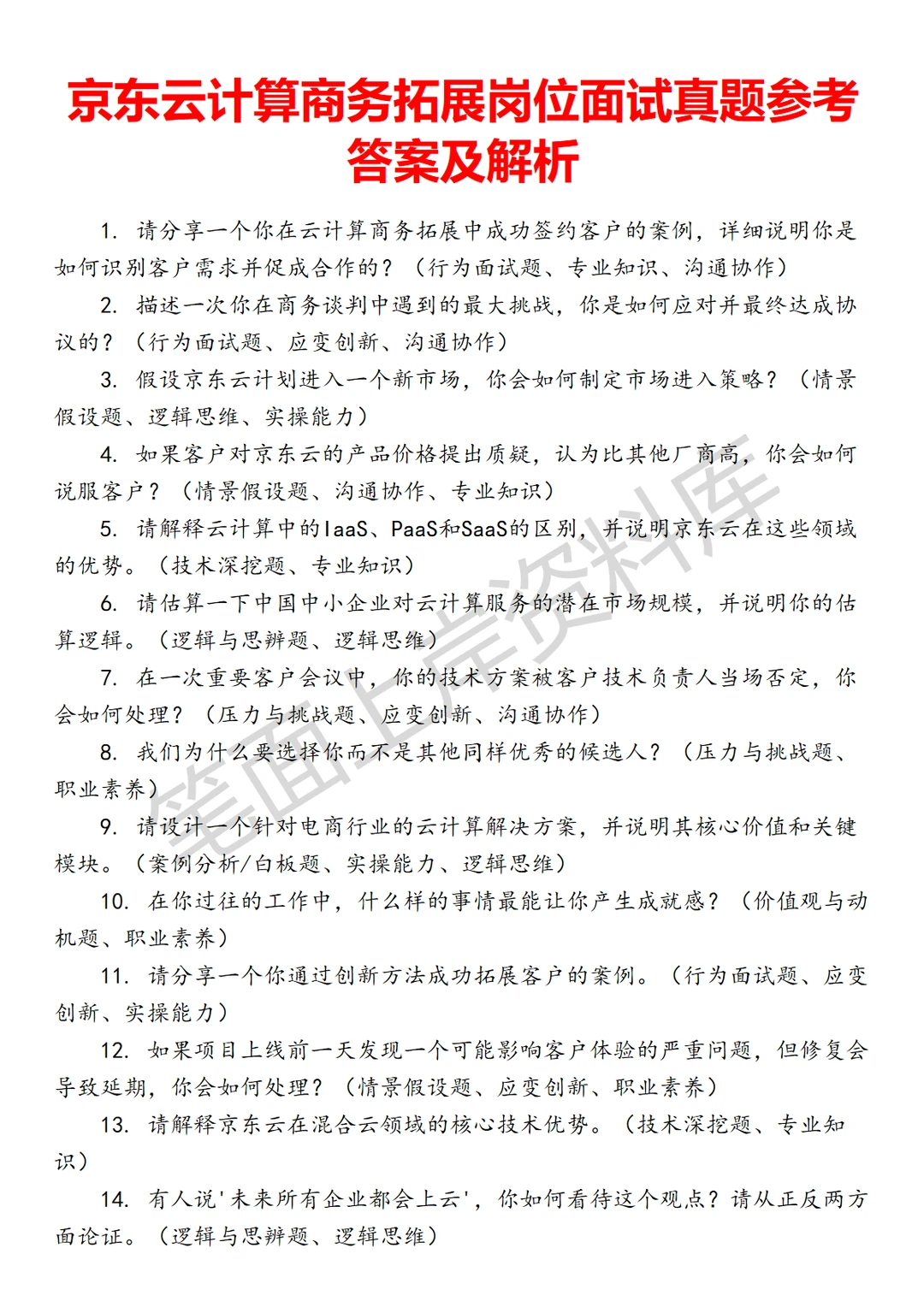 京东云计算商务拓展