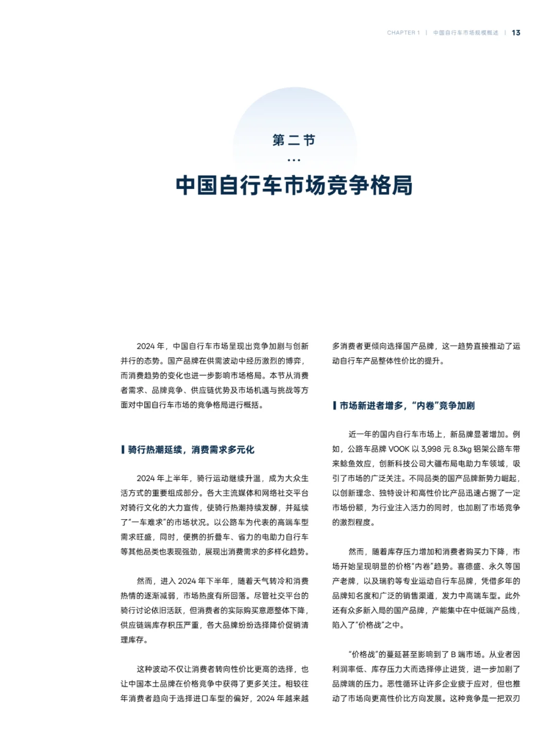 2024年中国自行车行业调查报告