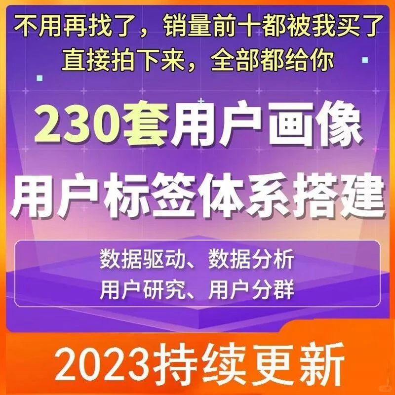 用户画像模板研究策划产品经理资料客户分析