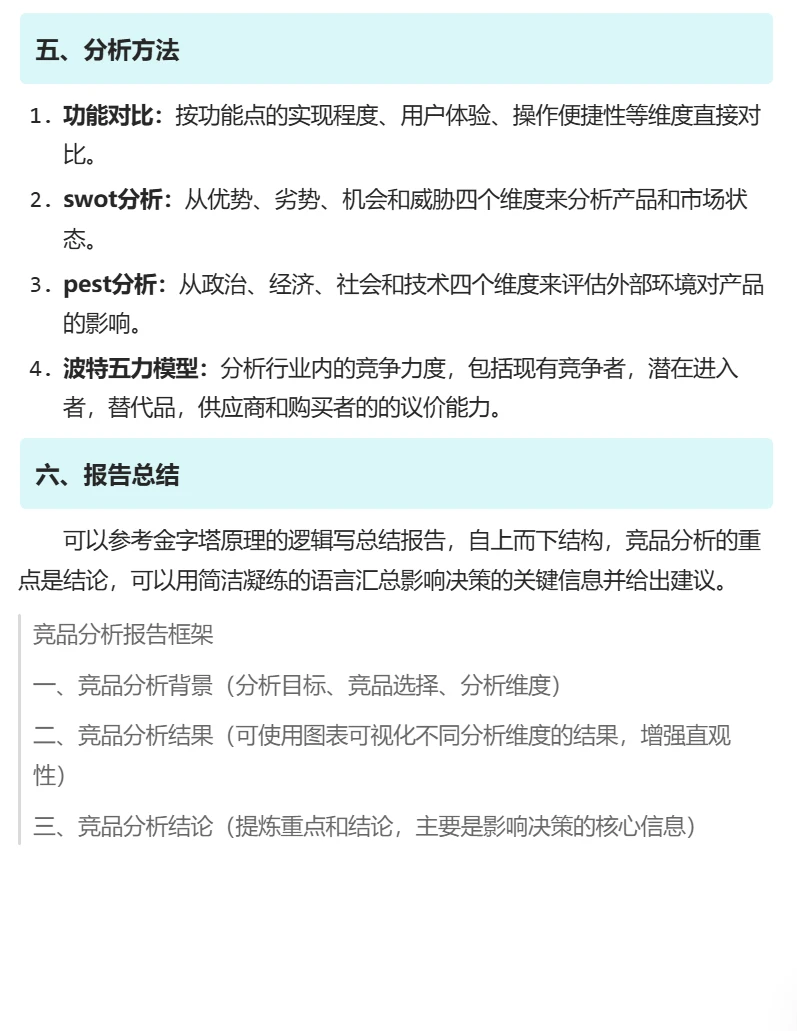 产品自学【13】六步搞定竞品分析报告
