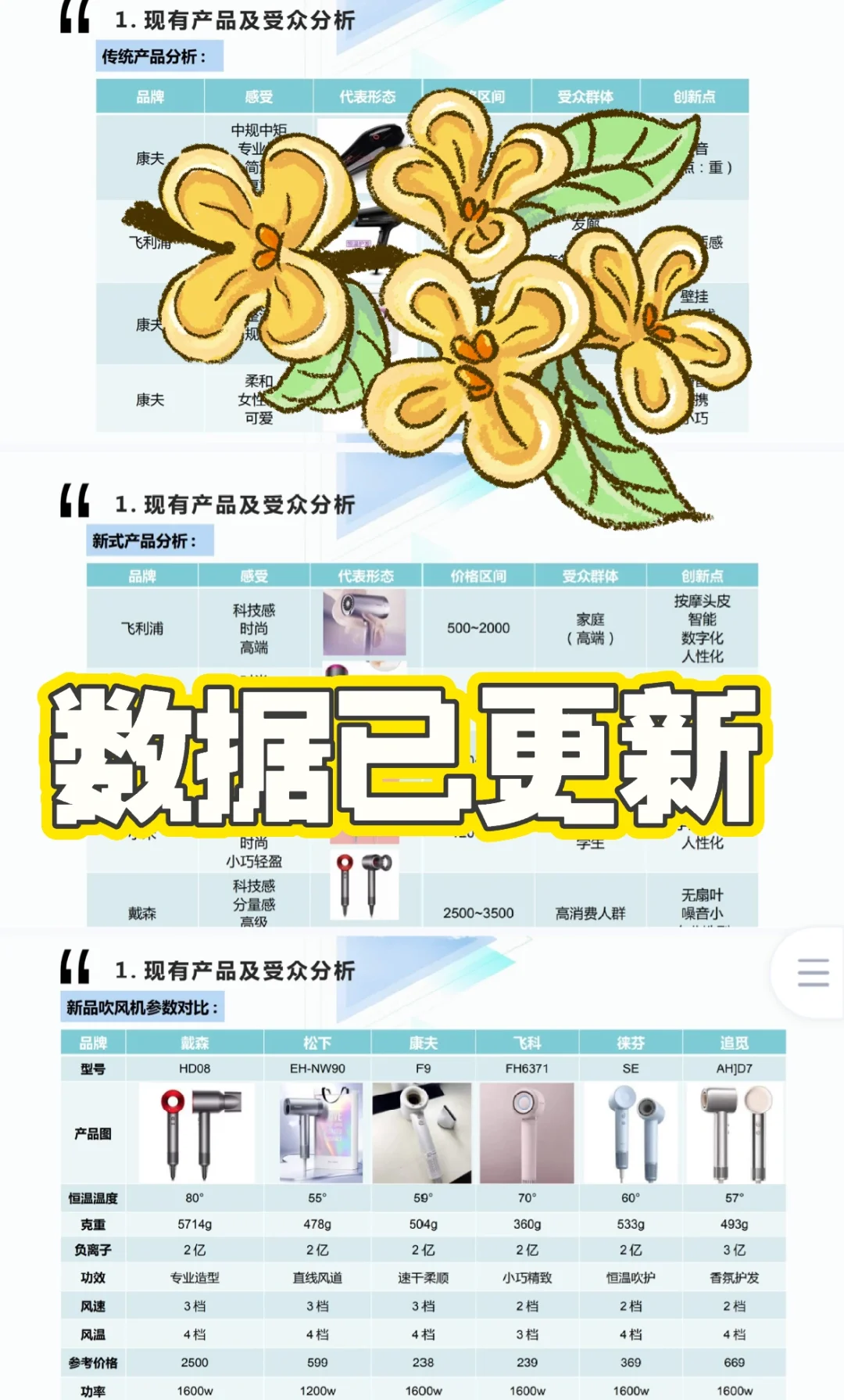 吹风机调研PPT，产品设计调研整理