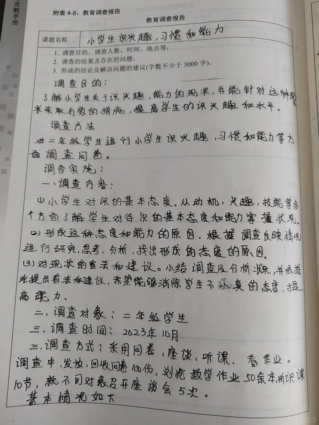 小学调查报告