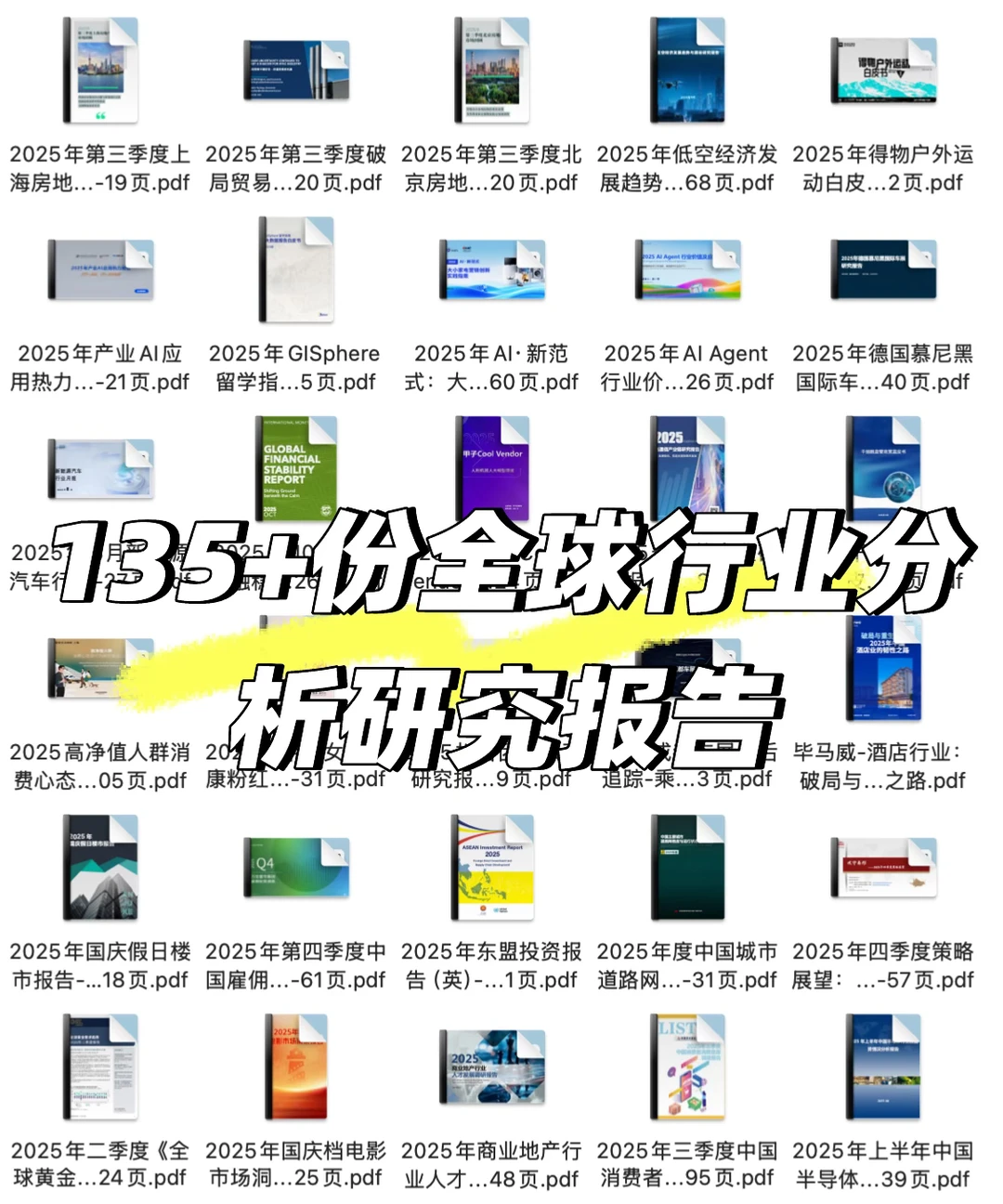 135+全球行业研究分析报告！赶紧收藏！