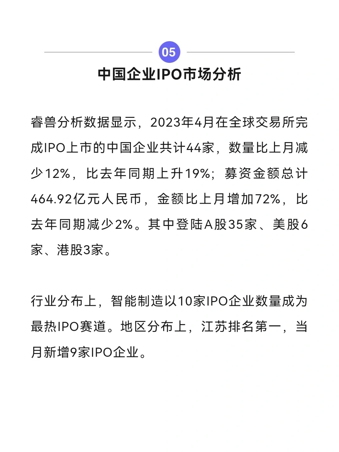 44家中国企业完成IPO--4月投融资月报