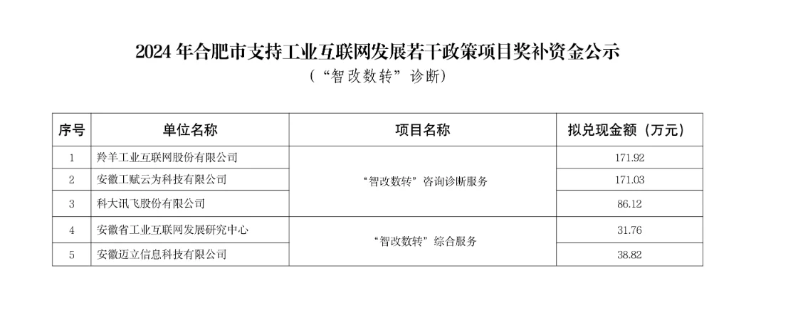 合肥规上企业工业互联网 智改数转诊断奖补