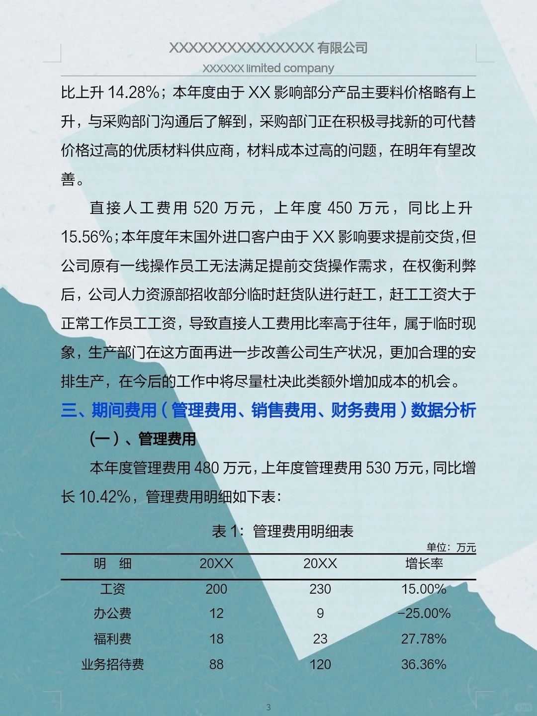 还是头一次看到这么漂亮的财务分析报告，新