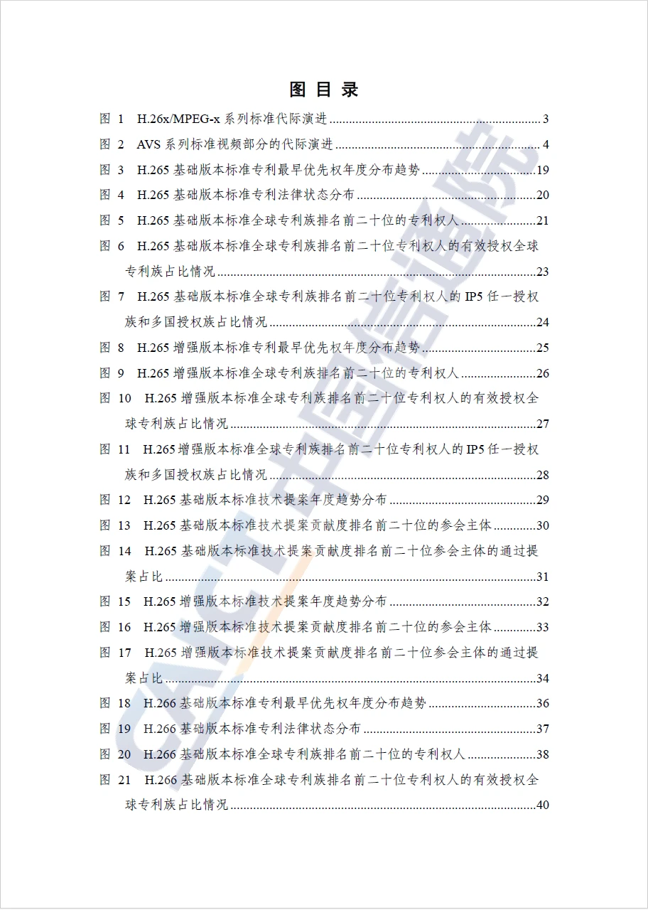 视频编解码领域标准必要专利及标准提案研究
