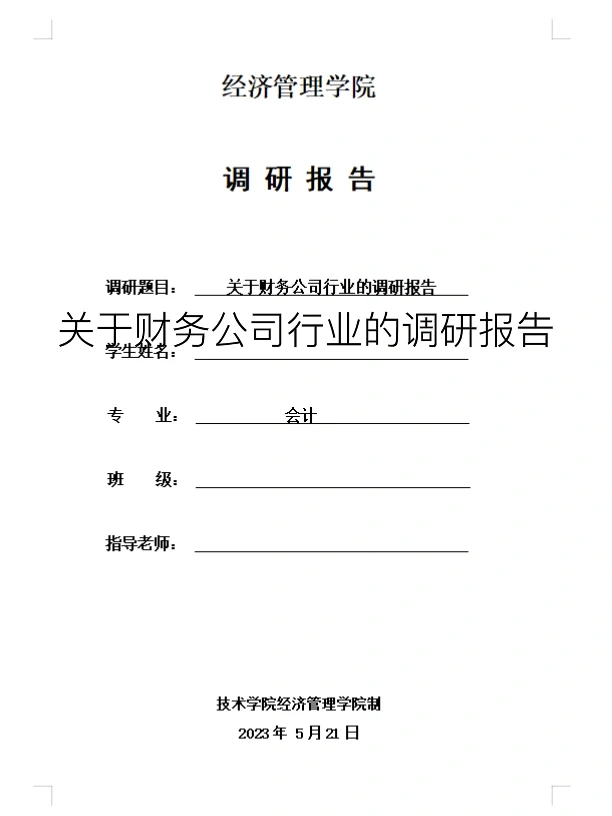 关于财务公司行业的调研报告