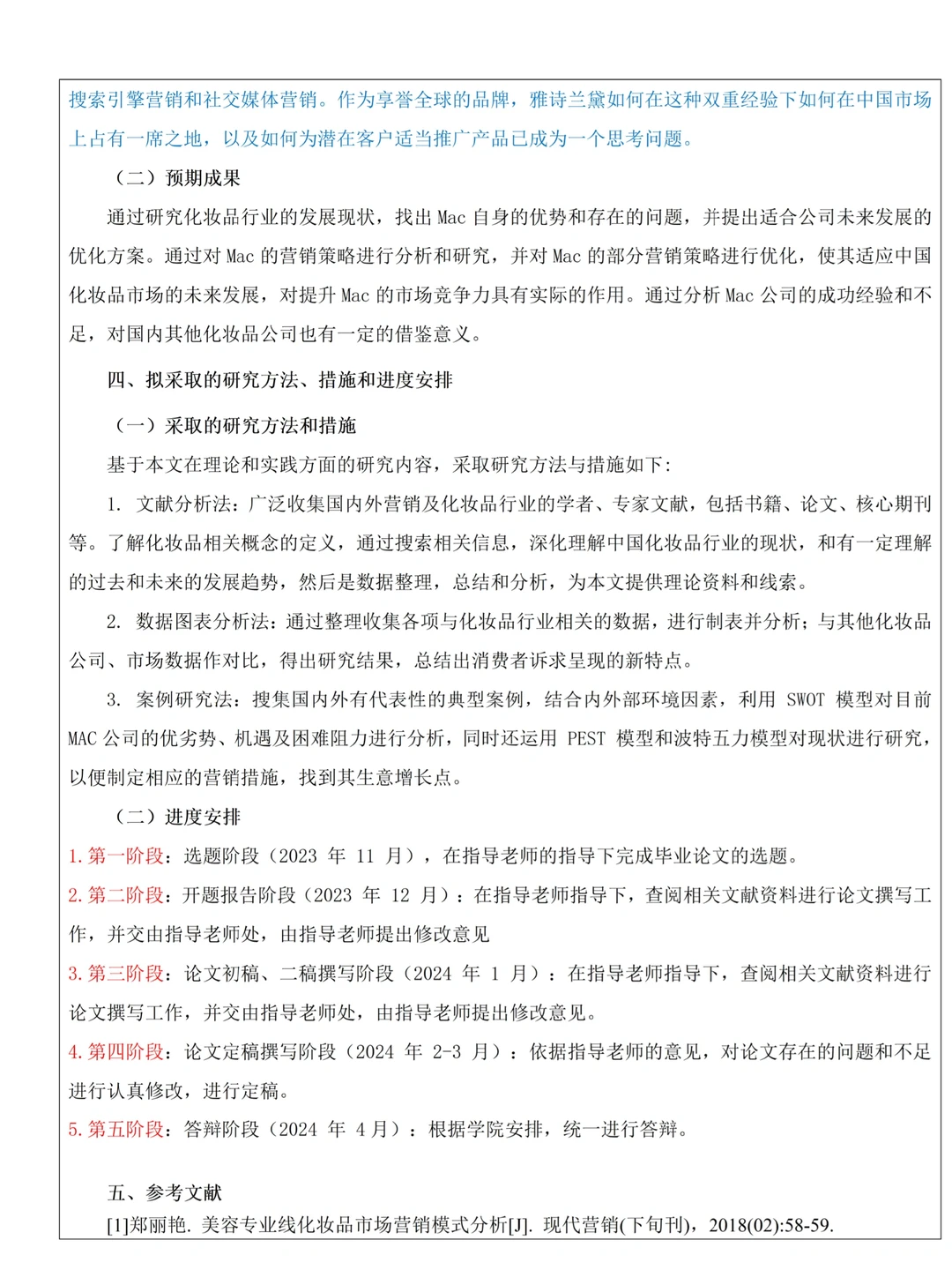 市场营销专业满分开题报告,可套用?