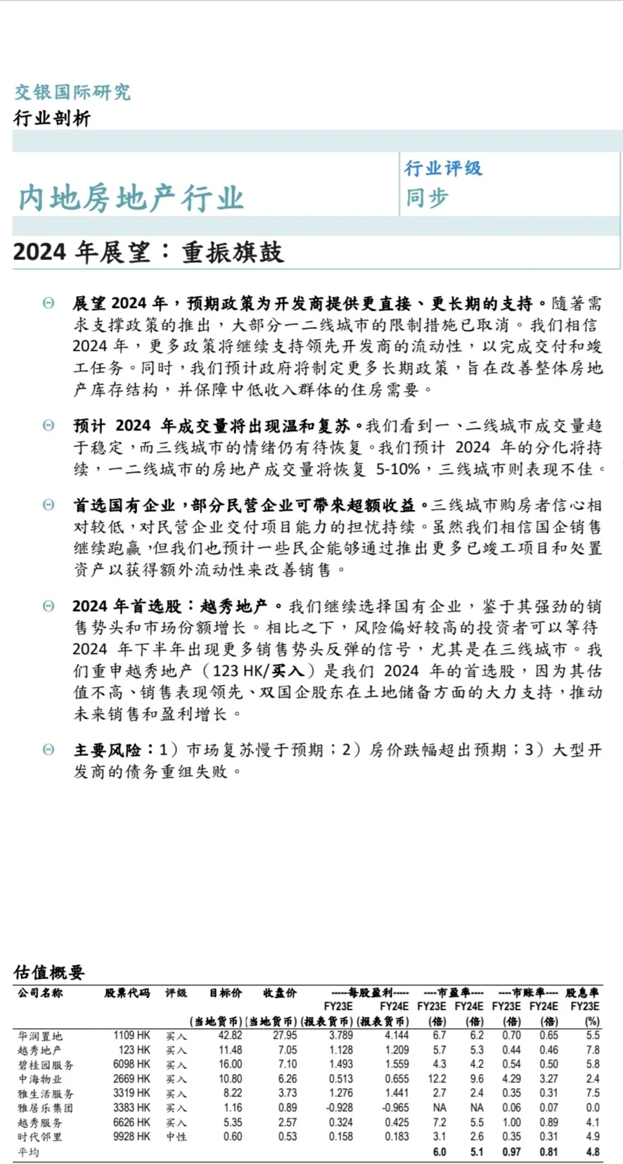 重磅报告430页丨2024行业市场策略展望