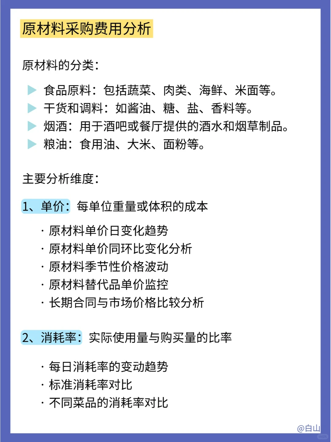 餐饮成本分析的3大维度