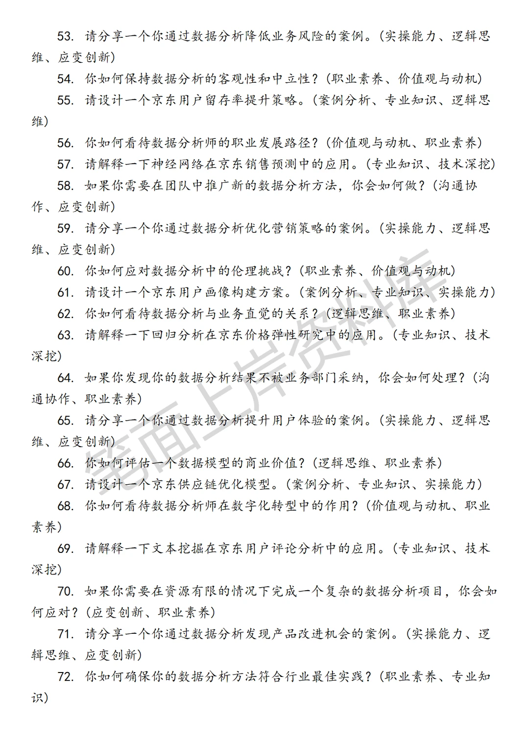 京东高级数据分析师