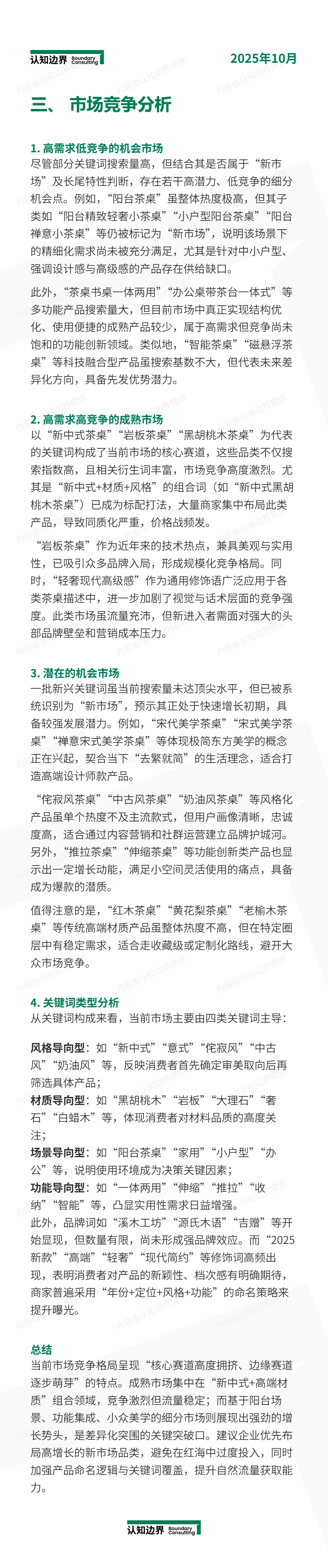 10月认知边界行业报告 家用茶台/茶桌 住