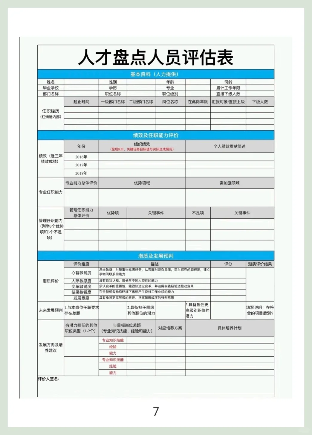 企业人才盘点报告