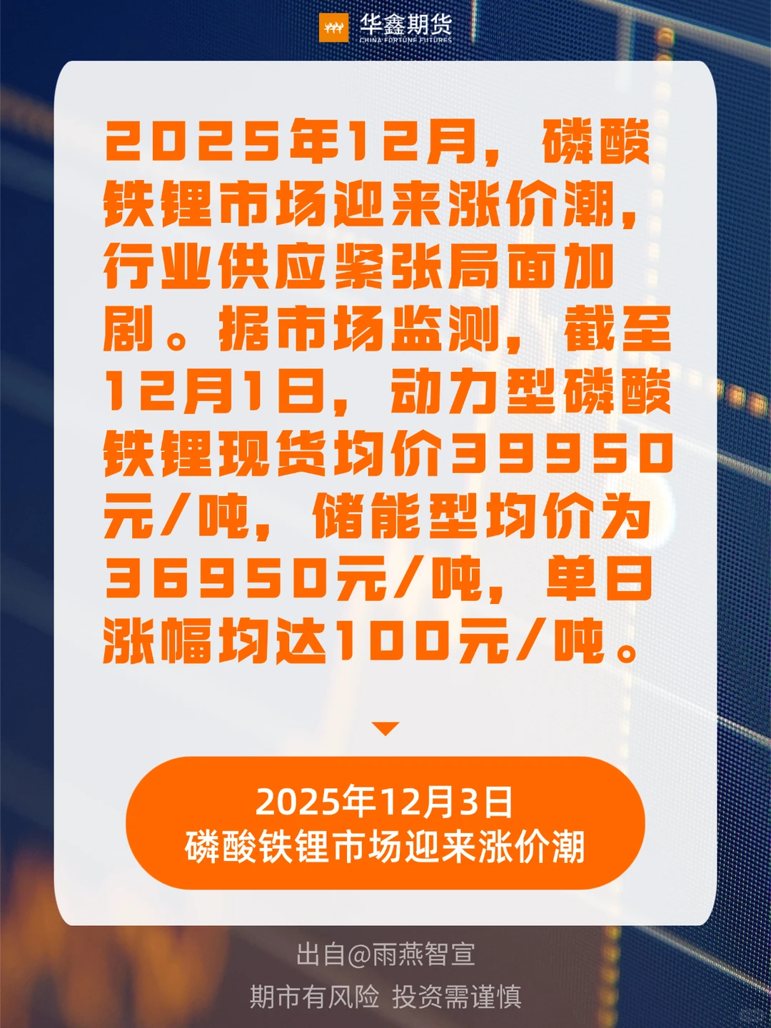 磷酸铁锂市场涨价潮来袭