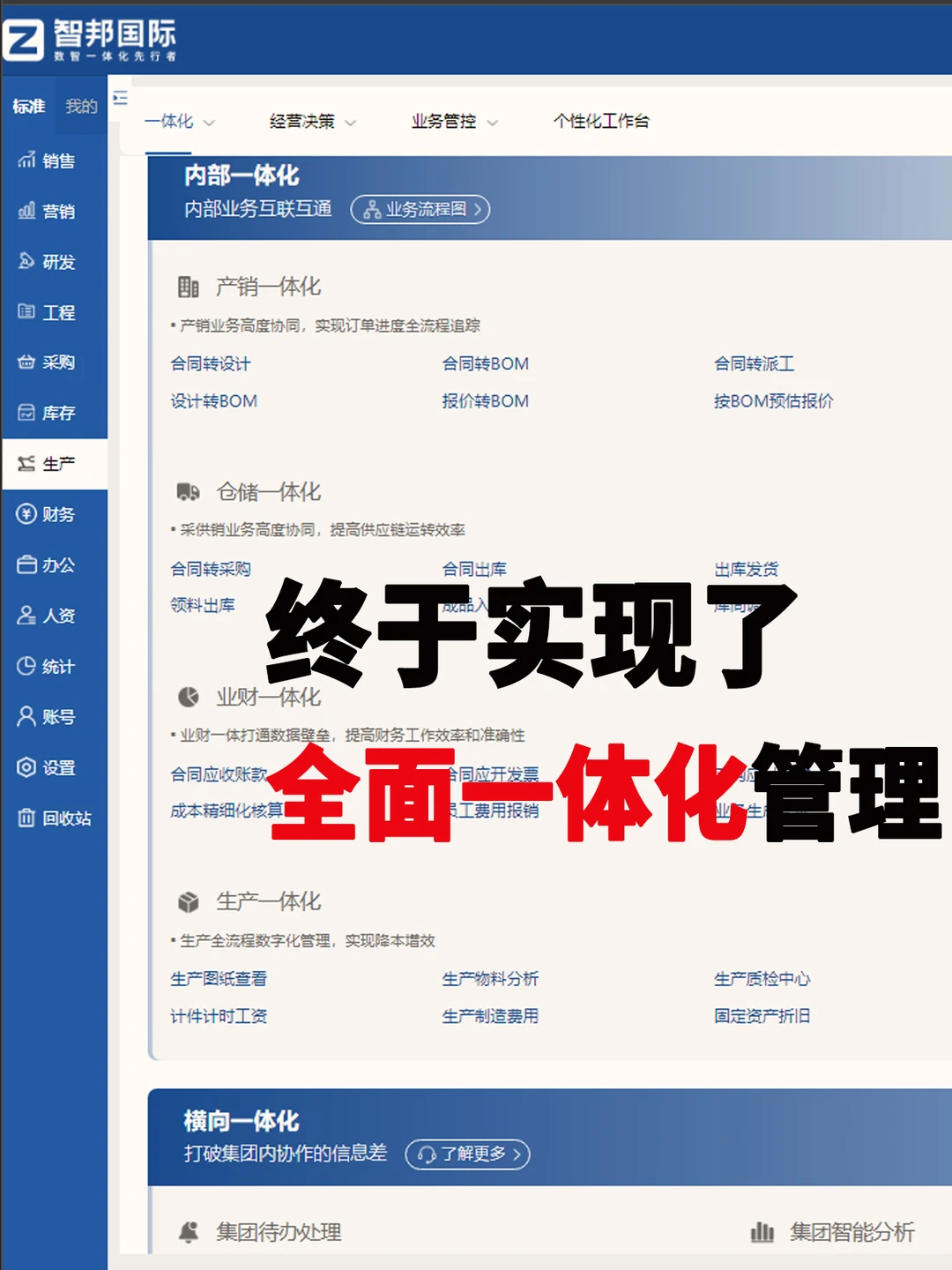 终于实现了全面一体化管理,企业效率翻倍!