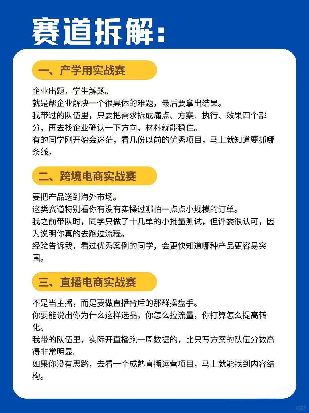 三创赛各赛道拆解细则#