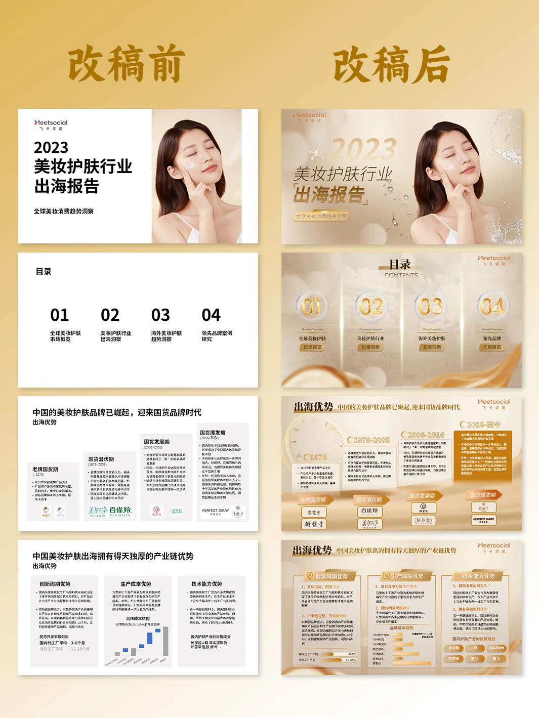 PPT改稿美化|美妆护肤行业