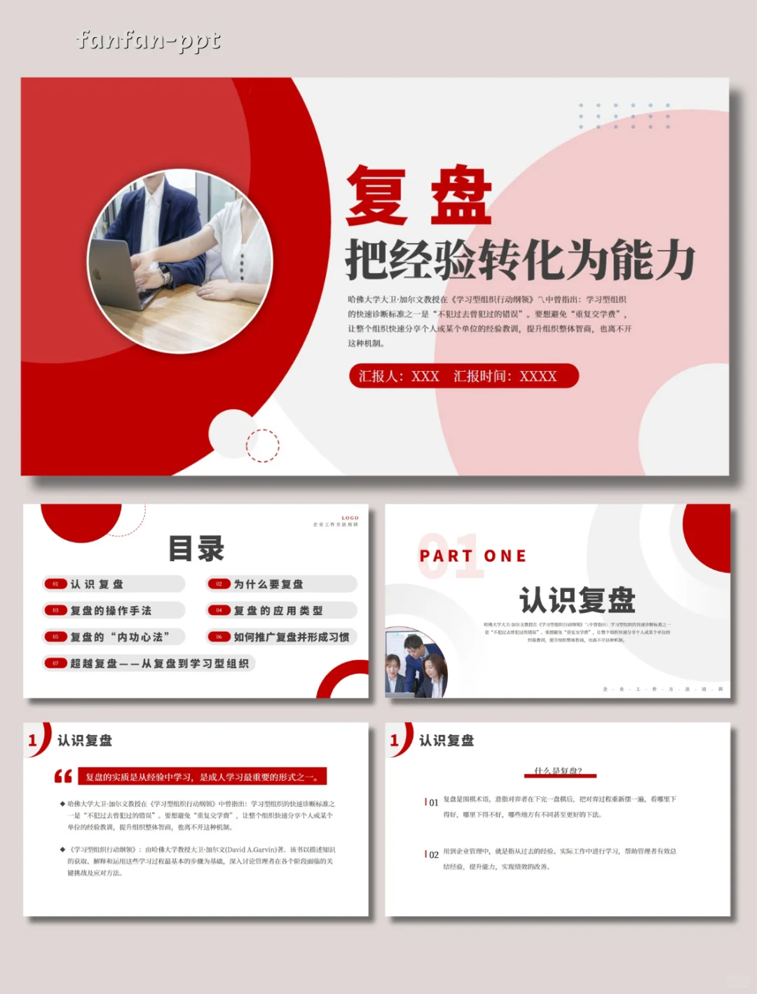 含内容|复盘把经验转换为能力培训PPT模板