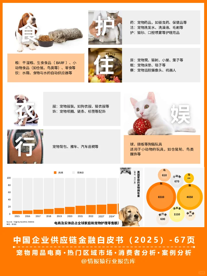 一份报告2025全球宠物⽤品电商市场情况