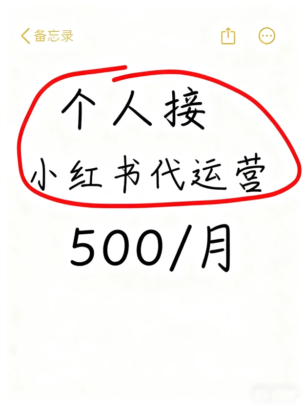 个人代运营500/月 经验丰