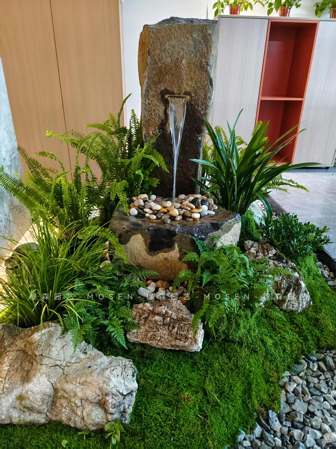 企业前台禅意造景案例|高级不费力的松弛角