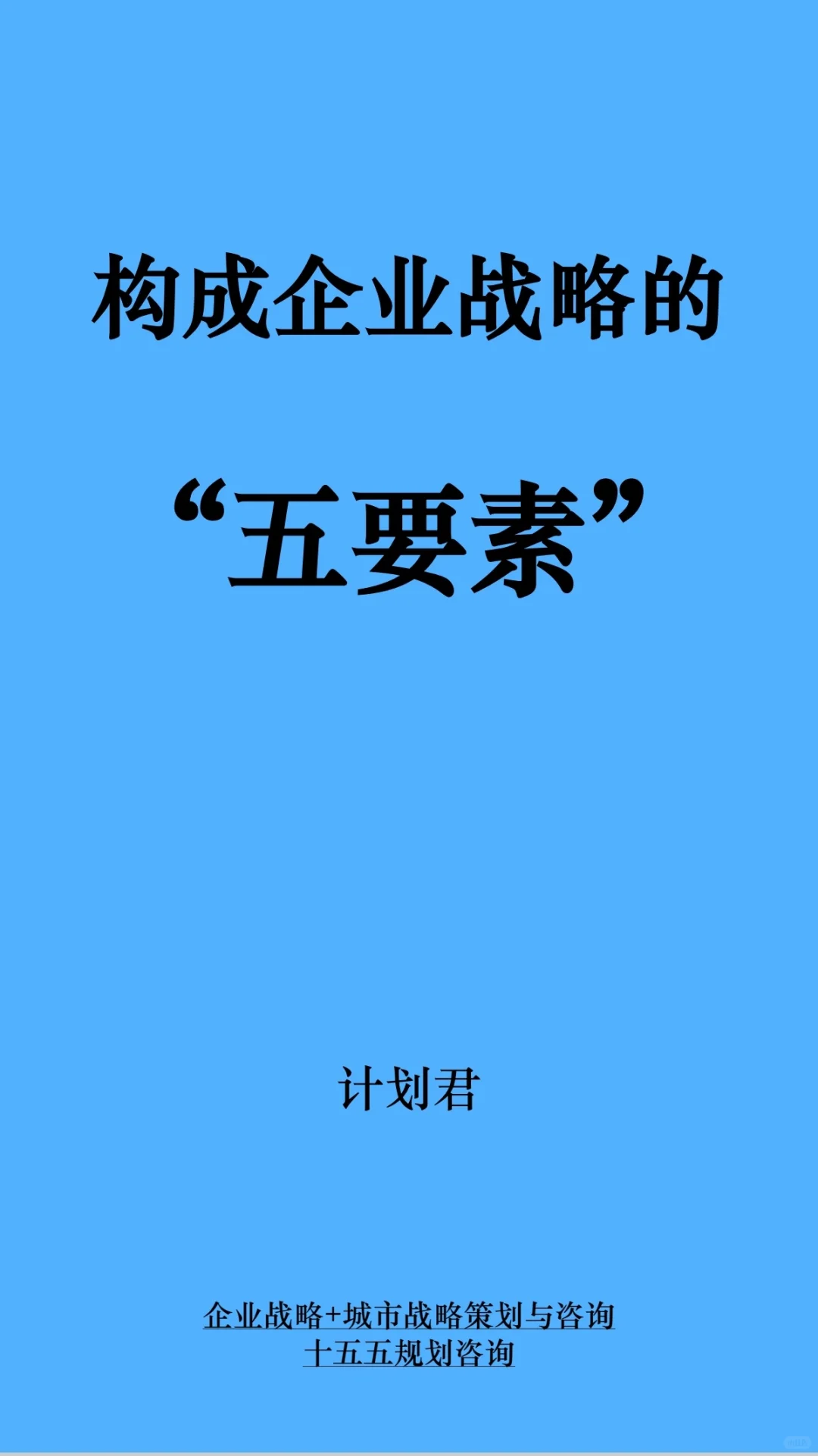构成企业战略的五要素