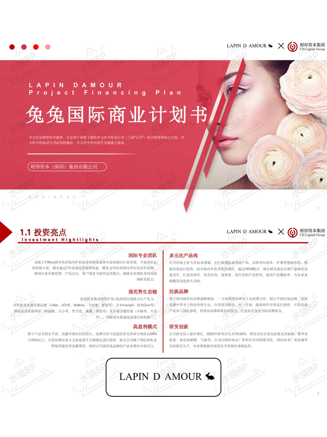 【BP案例拆解】一份能融资的美妆品牌BP