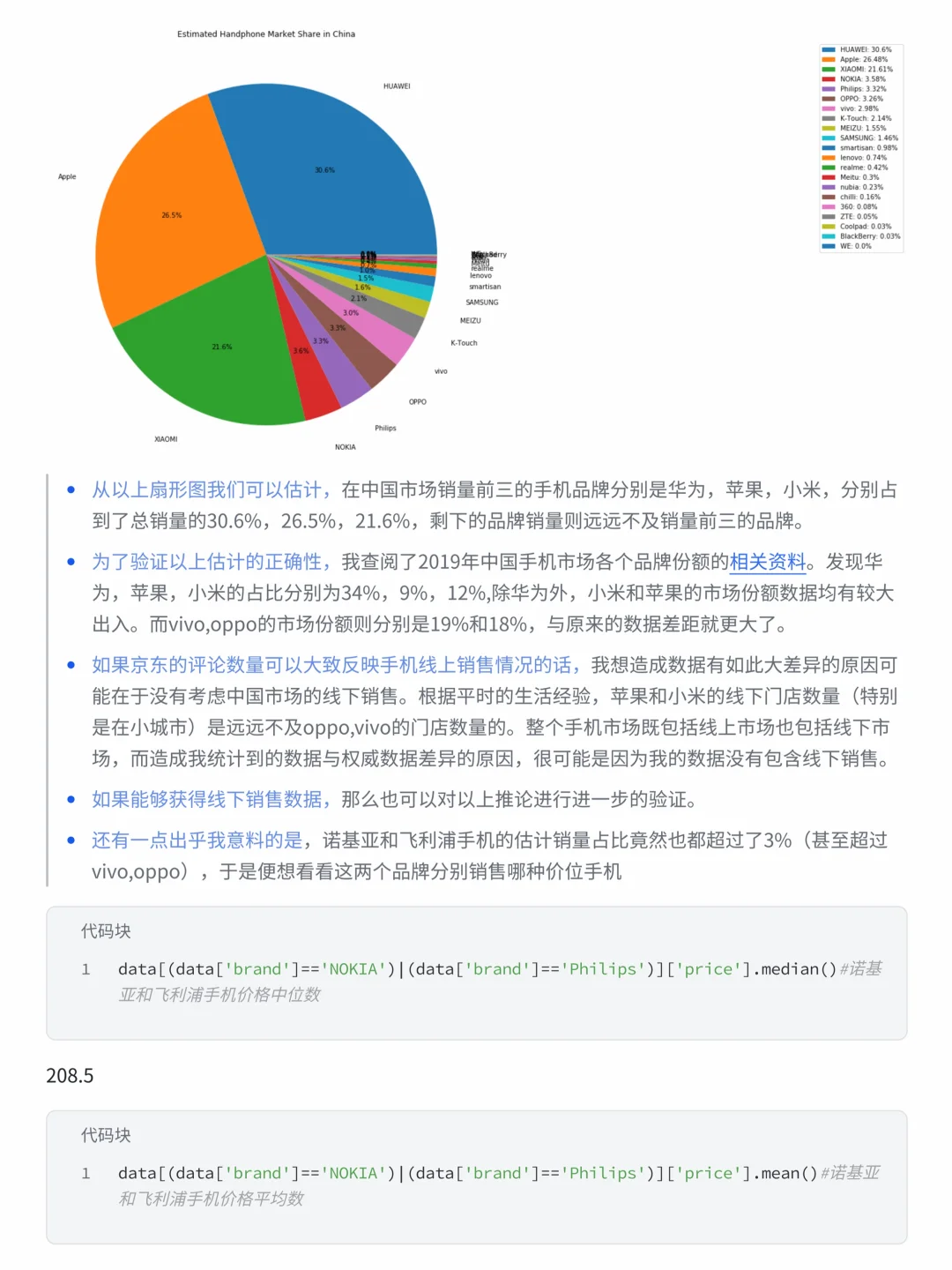 55期案例——京东手机销售数据分析