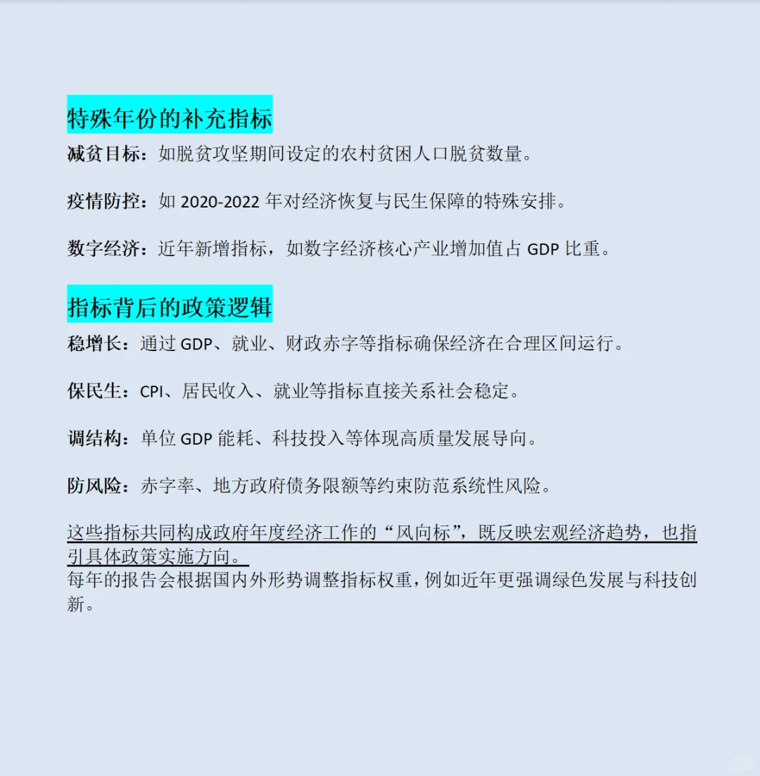 政府工作报告各个经济指标解析