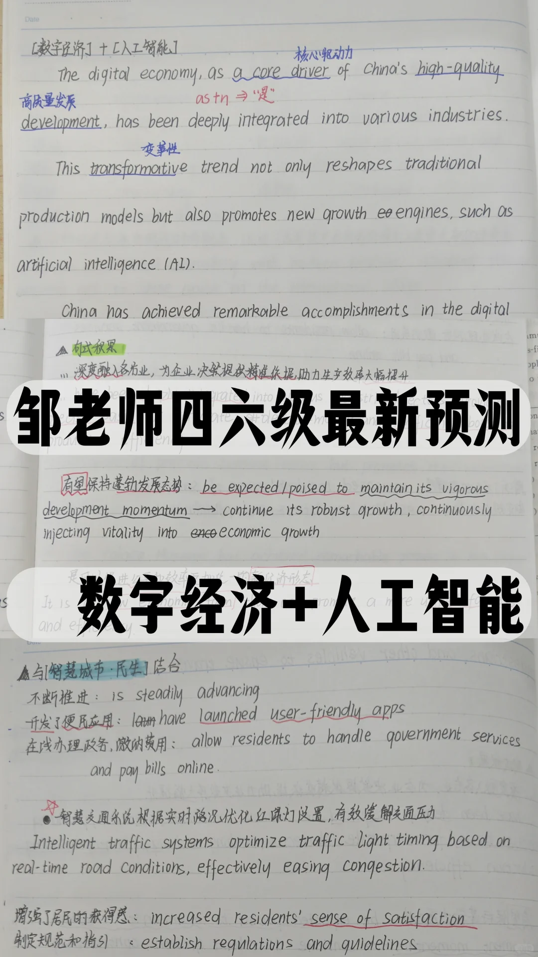 四六级最新翻译预测(数字经济与人工智能)
