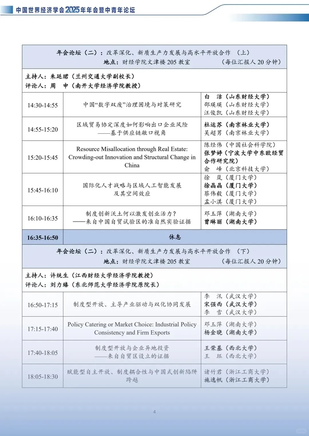 中国世界经济学会2025年会入围论文好多啊!