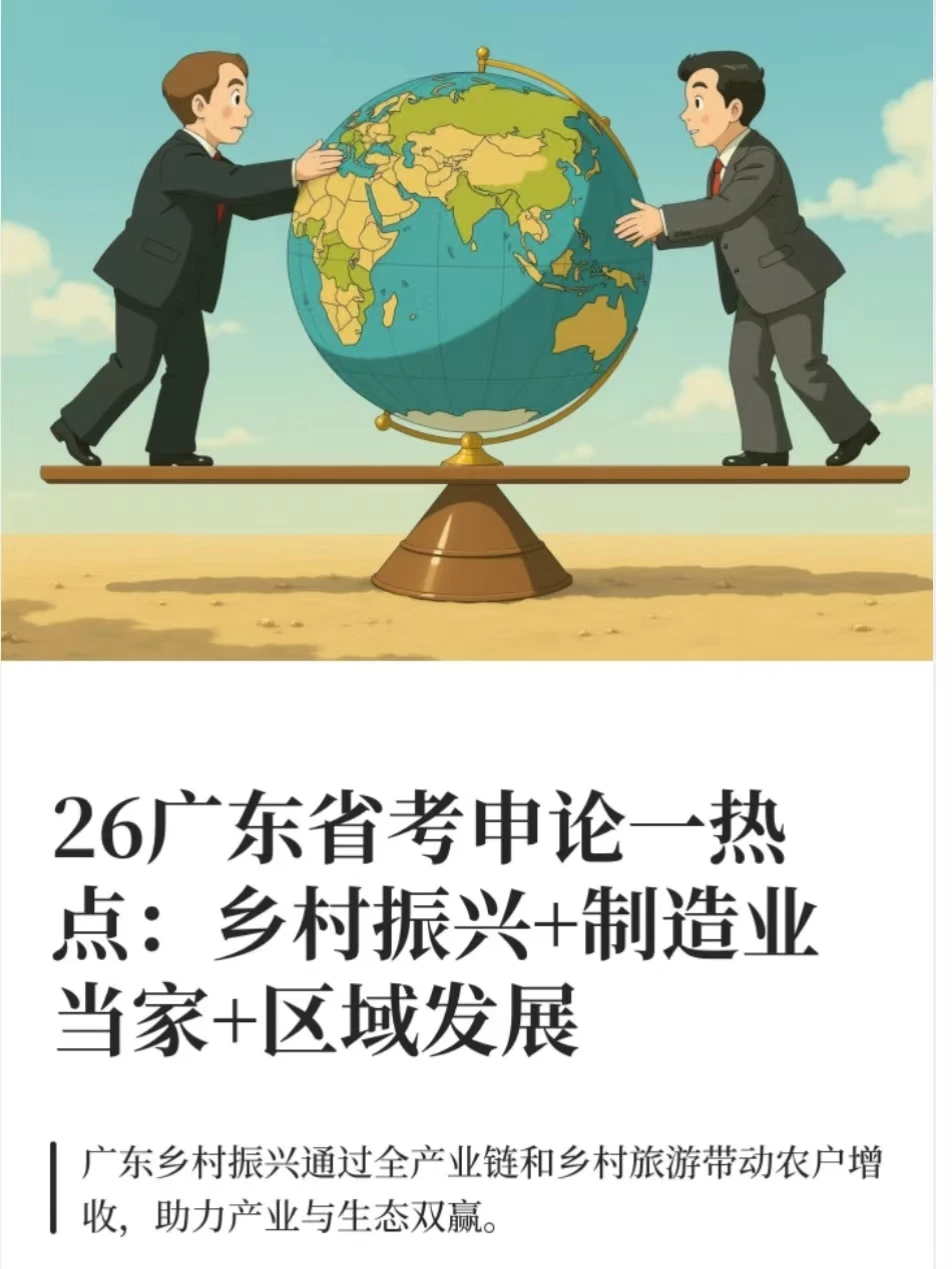 广东申论:乡村振兴+制造业当家+区域发展