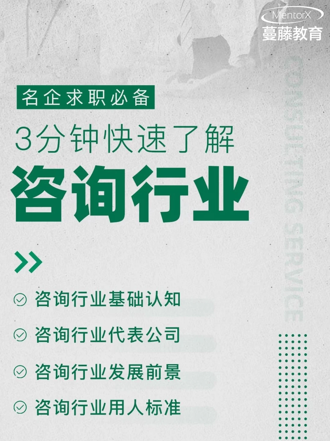 咨询行业求职全指引!蔓藤助力冲刺