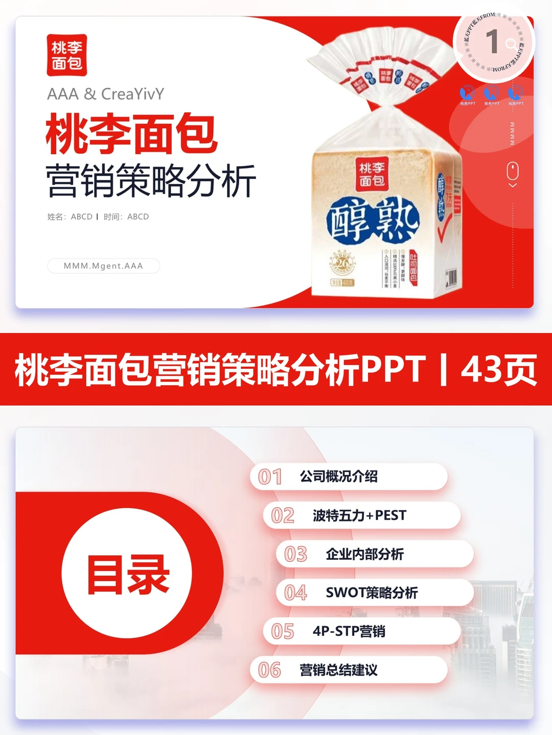 【291】桃李面包战略分析品牌营销策略PPT
